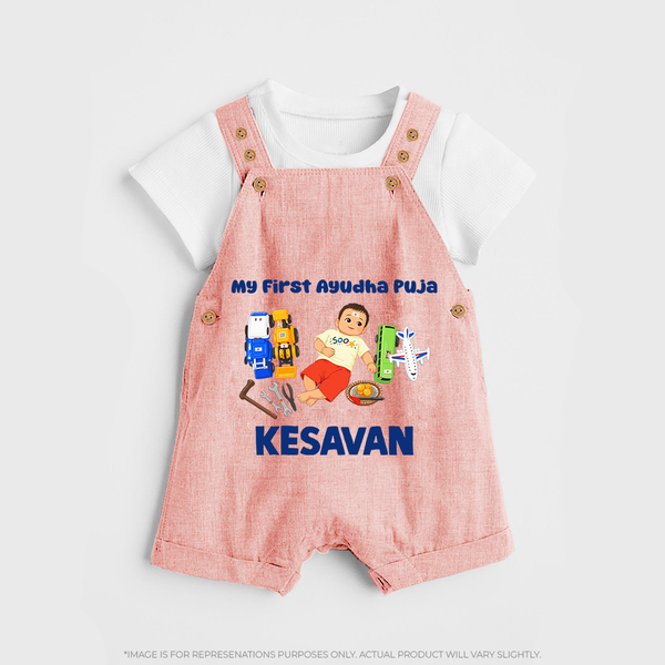 My First Ayudha Puja Toy World Dungaree - PEACH - 0 - 5 Months Old (Chest 18")