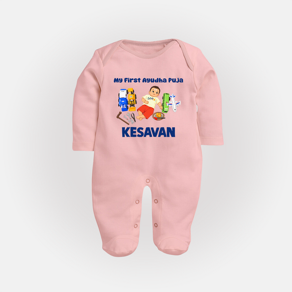 My First Ayudha Puja Toy World Full Body Suit - BABY PINK - New Born (Chest 7.5")