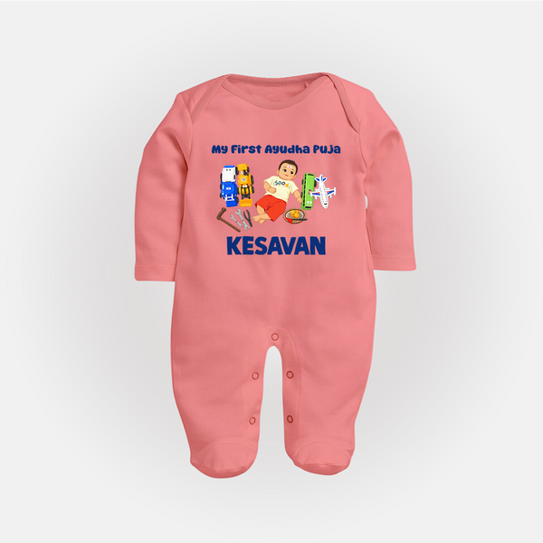 My First Ayudha Puja Toy World Full Body Suit - PEACH - New Born (Chest 7.5")