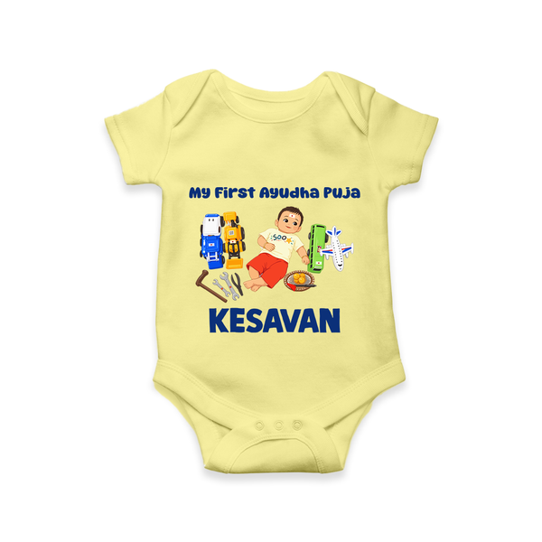 My First Ayudha Puja Toy World Romper - PASTEL YELLOW - New Born (Chest 14")