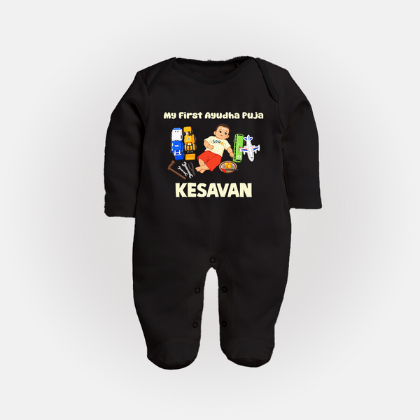 My First Ayudha Puja Toy World Full Body Suit - BLACK - New Born (Chest 7.5")