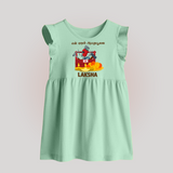 My First Ayudha Puja Tool Box Celebration Baby Frock - MINT GREEN - 0 - 3 Months Old (Chest 17")