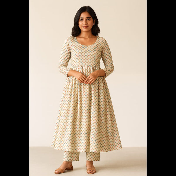 Golden Meadow Anarkali