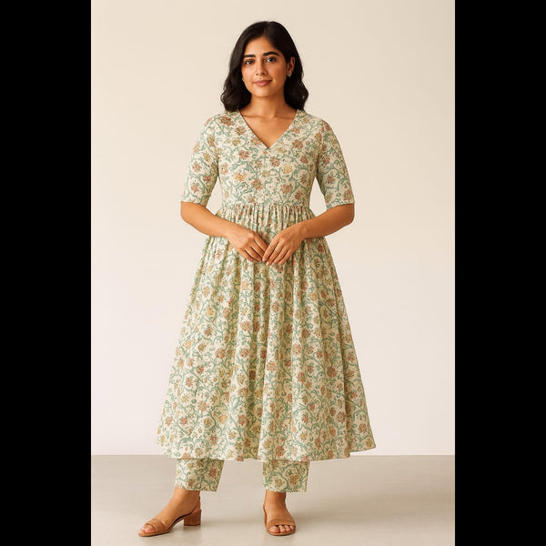 Golden Petal Anarkali