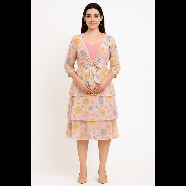 Round floral layered dress