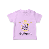 "Eid Mubarak" Themed Personalized Kids T-shirt - LILAC - 0 - 5 Months Old (Chest 17")