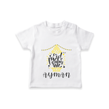 "Eid Mubarak" Themed Personalized Kids T-shirt - WHITE - 0 - 5 Months Old (Chest 17")