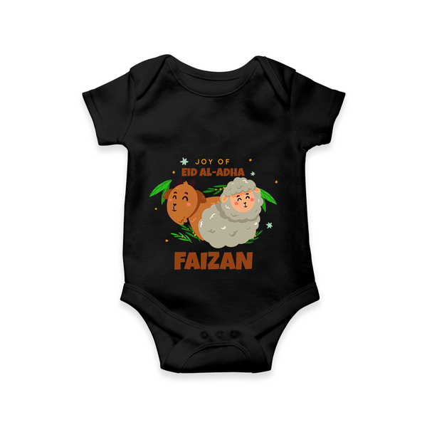 "Joy of EID AL-ADHA" Themed Personalized Romper - BLACK - 0 - 3 Months Old (Chest 16")