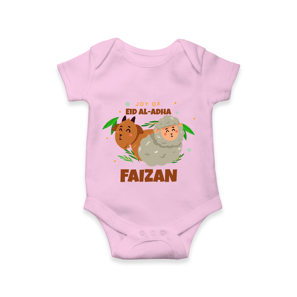 "Joy of EID AL-ADHA" Themed Personalized Romper - PINK - 0 - 3 Months Old (Chest 16")