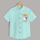 Celebrate The "Bakrid Fun All Day Long" Themed Personalized Shirt for Kids - ARCTIC BLUE - 0 - 6 Months Old (Chest 21")