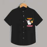 Celebrate The "Bakrid Fun All Day Long" Themed Personalized Shirt for Kids - BLACK - 0 - 6 Months Old (Chest 21")