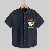 Celebrate The "Bakrid Fun All Day Long" Themed Personalized Shirt for Kids - DARK GREY - 0 - 6 Months Old (Chest 21")