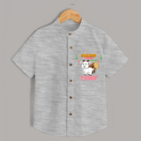 Celebrate The "Bakrid Fun All Day Long" Themed Personalized Shirt for Kids - GREY SLUB - 0 - 6 Months Old (Chest 21")