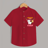Celebrate The "Bakrid Fun All Day Long" Themed Personalized Shirt for Kids - RED - 0 - 6 Months Old (Chest 21")