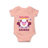 "EID AL-ADHA Blessings" Themed Personalized Romper - PEACH - 0 - 3 Months Old (Chest 16")