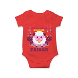 "EID AL-ADHA Blessings" Themed Personalized Romper - RED - 0 - 3 Months Old (Chest 16")