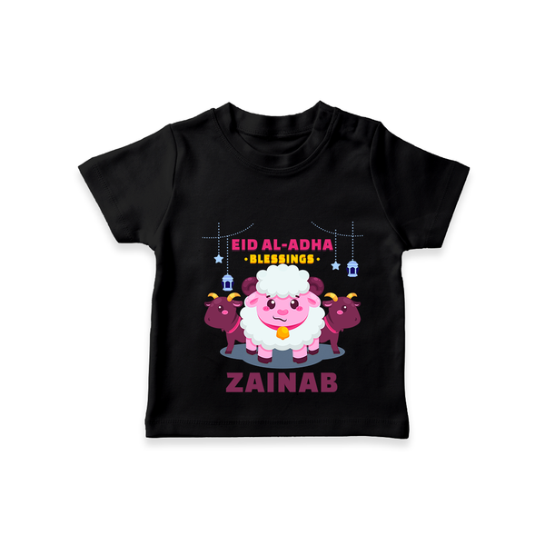 "EID AL-ADHA Blessings" Themed Personalized Kids T-shirt - BLACK - 0 - 5 Months Old (Chest 17")