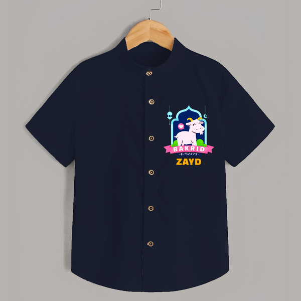 Celebrate The "Bakrid Celebrations" Themed Personalized Shirt for Kids - NAVY BLUE - 0 - 6 Months Old (Chest 21")