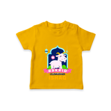 "Bakrid Celebrations" Themed Personalized Kids T-shirt - CHROME YELLOW - 0 - 5 Months Old (Chest 17")