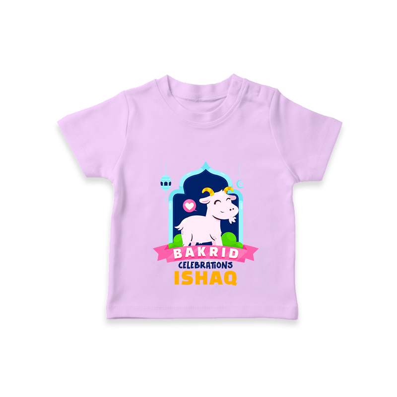 "Bakrid Celebrations" Themed Personalized Kids T-shirt - LILAC - 0 - 5 Months Old (Chest 17")