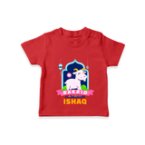 "Bakrid Celebrations" Themed Personalized Kids T-shirt - RED - 0 - 5 Months Old (Chest 17")