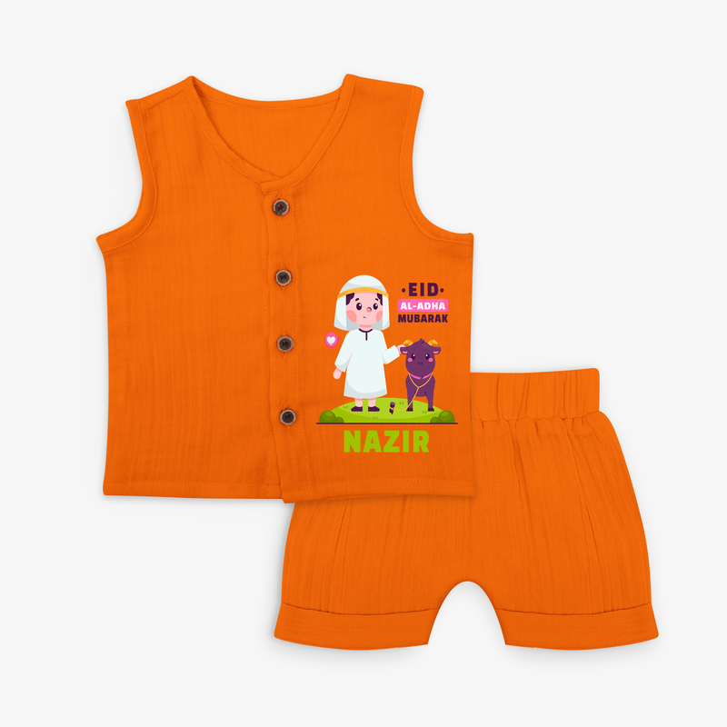 Celebrate The "Eid Al-Adha Mubarak" Themed Personalized Jabla set for Kids - HALLOWEEN - 0 - 3 Months Old (Chest 9.8")