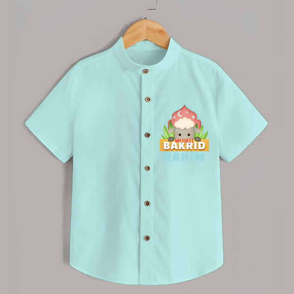 Celebrate The "My First Bakrid" Themed Personalized Shirt for Kids - ARCTIC BLUE - 0 - 6 Months Old (Chest 21")