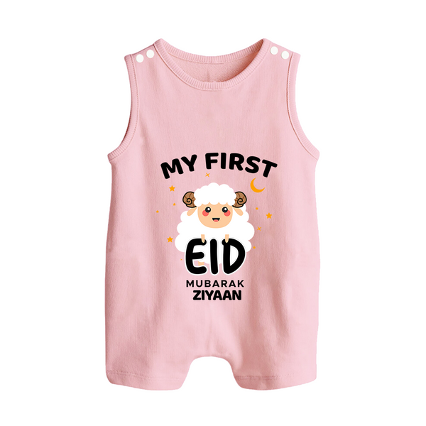 My First Eid Personalized Kids  Romper Suit – Custom Name Edition - BABY PINK - 0 - 5 Months Old (Chest 18")