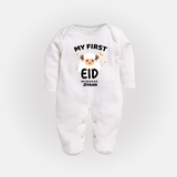 My First Eid Personalized Kids  Fullbody suit – Custom Name Edition - WHITE - New Born (Chest 7.5")