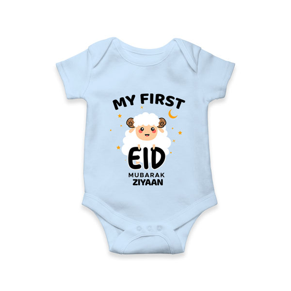 My First Eid Personalized Kids  Romper – Custom Name Edition - BABY BLUE - New Born (Chest 14")