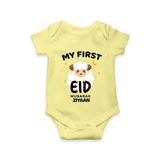 My First Eid Personalized Kids  Romper – Custom Name Edition - PASTEL YELLOW - New Born (Chest 14")