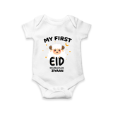 My First Eid Personalized Kids  Romper – Custom Name Edition - WHITE - New Born (Chest 14")