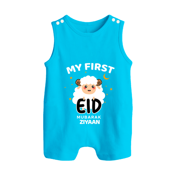 My First Eid Personalized Kids  Romper Suit – Custom Name Edition - SKY BLUE - 0 - 5 Months Old (Chest 18")