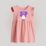 My First Eid Mubarak Customized  Baby frock – Premium Festive Wear - BABY PINK - 0 - 3 Months Old (Chest 17")