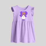 My First Eid Mubarak Customized  Baby frock – Premium Festive Wear - LILAC - 0 - 3 Months Old (Chest 17")