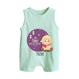 Personalized My First Eid Al-Adha Kids Romper Suit – Festive Special Romper Suit - MINT GREEN - 0 - 5 Months Old (Chest 18")