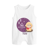 Personalized My First Eid Al-Adha Kids Romper Suit – Festive Special Romper Suit - WHITE - 0 - 5 Months Old (Chest 18")