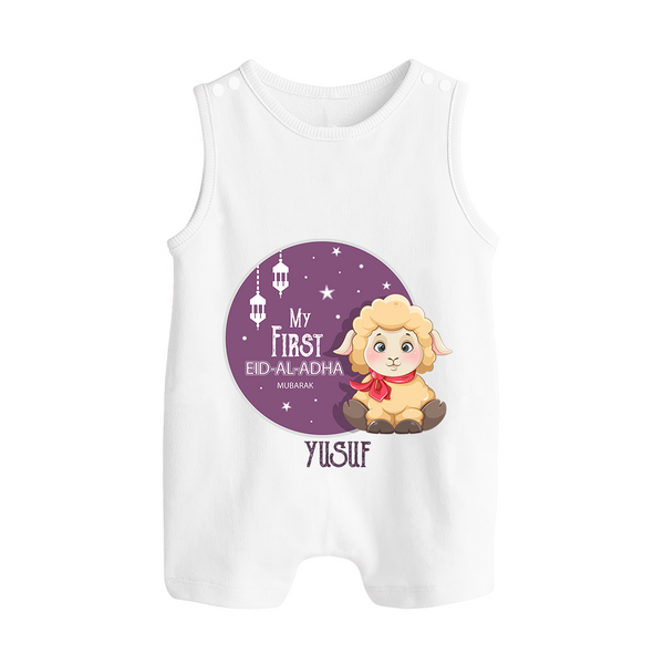 Personalized My First Eid Al-Adha Kids Romper Suit – Festive Special Romper Suit - WHITE - 0 - 5 Months Old (Chest 18")