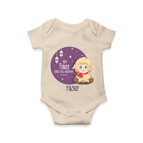 Personalized My First Eid Al-Adha Kids Romper – Festive Special Romper - IVORY - New Born (Chest 14")