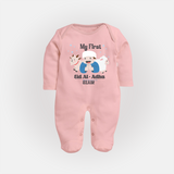 Custom Name My First Eid Fullbody suit – Islamic Festival Special Wear - BABY PINK - New Born (Chest 7.5")