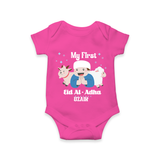 Custom Name My First Eid Romper – Islamic Festival Special Wear - HOT PINK - New Born (Chest 14")