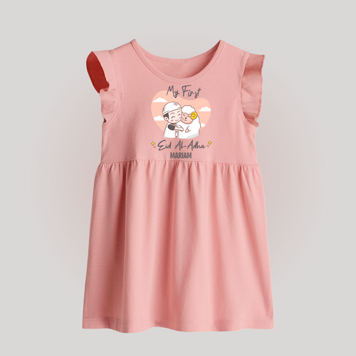 My First Eid Printed Kids Baby frock with Name – Celebration Outfit