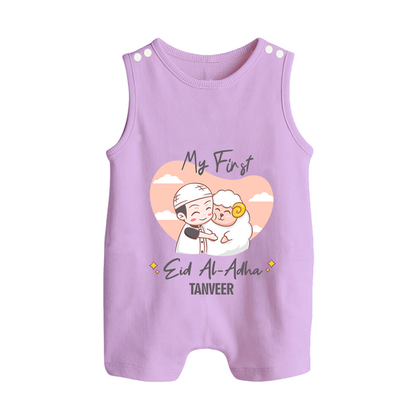 My First Eid Printed Kids Romper Suit with Name – Celebration Outfit - LILAC - 0 - 5 Months Old (Chest 18")