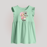 My First Eid with Ammi & Abbu – Personalized Kids Baby frock - MINT GREEN - 0 - 3 Months Old (Chest 17")