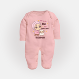 My First Eid with Ammi & Abbu – Personalized Kids Fullbody suit - BABY PINK - New Born (Chest 7.5")