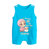 My First Eid with Ammi & Abbu – Personalized Kids Romper Suit - SKY BLUE - 0 - 5 Months Old (Chest 18")