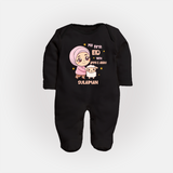 My First Eid with Ammi & Abbu – Personalized Kids Fullbody suit - BLACK - New Born (Chest 7.5")