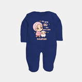 My First Eid with Ammi & Abbu – Personalized Kids Fullbody suit - NAVY BLUE - New Born (Chest 7.5")