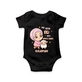 My First Eid with Ammi & Abbu – Personalized Kids Romper - BLACK - New Born (Chest 14")