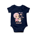 My First Eid with Ammi & Abbu – Personalized Kids Romper - NAVY BLUE - New Born (Chest 14")